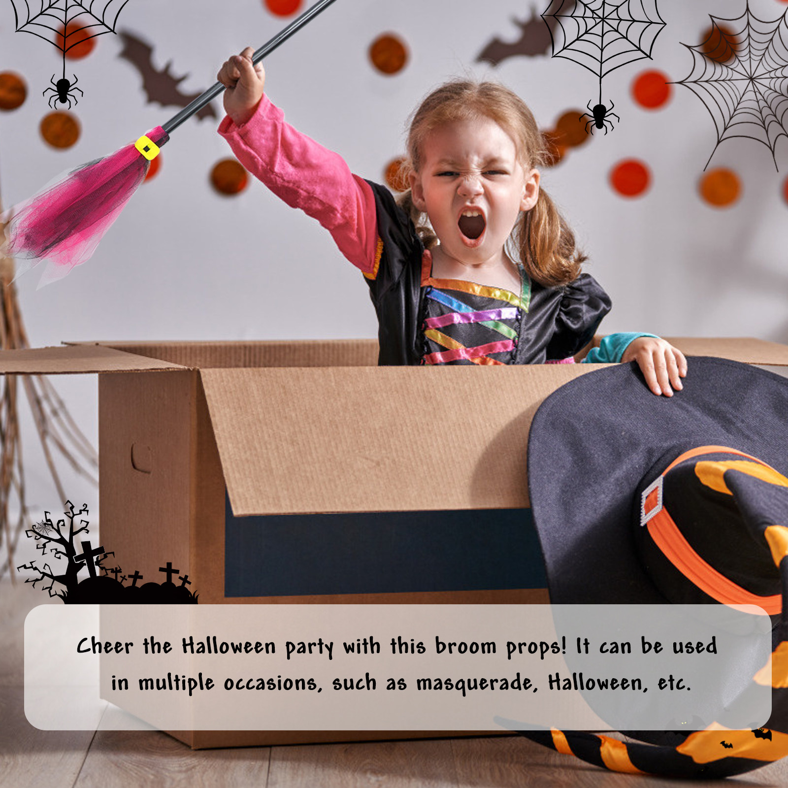 Halloween witch broom props fo - Easy Cosplay Prop recension och pris