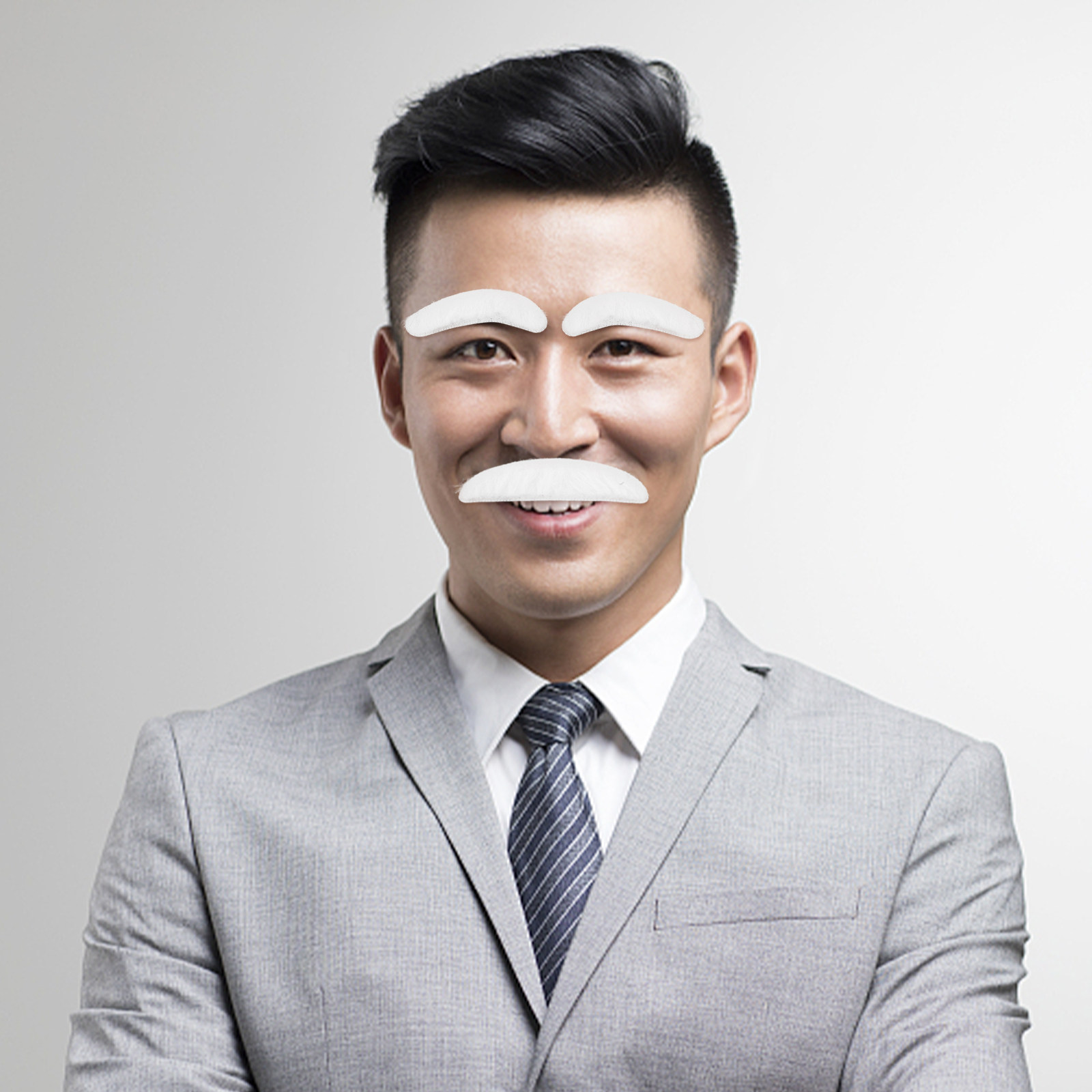 1Set White Fake Beard Eyebrows - Easy Cosplay Prop recension och pris
