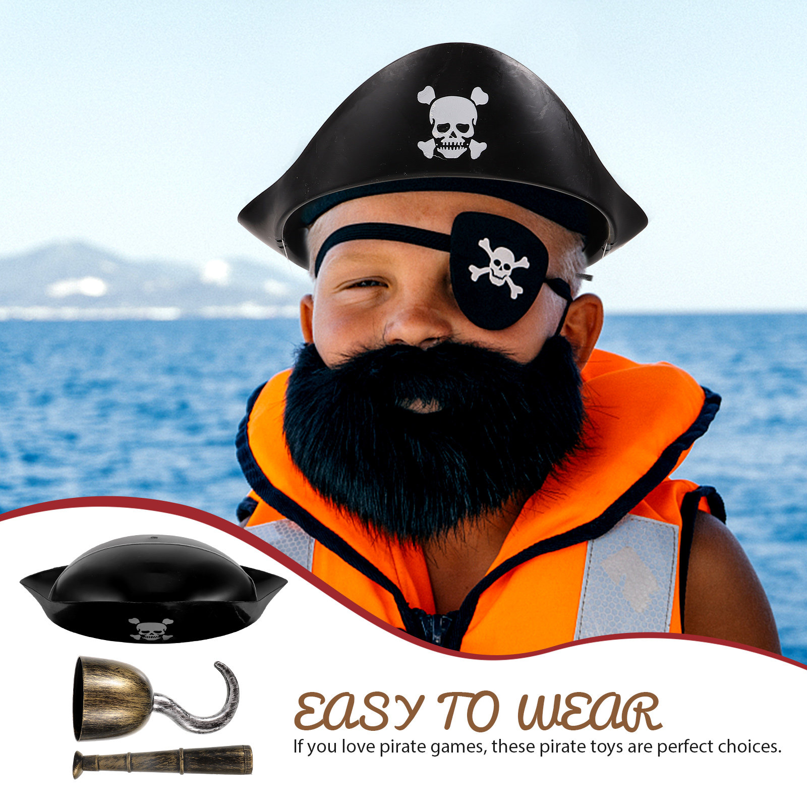Pirate Costume Kit Easy Wear C - Easy Cosplay Prop recension och pris